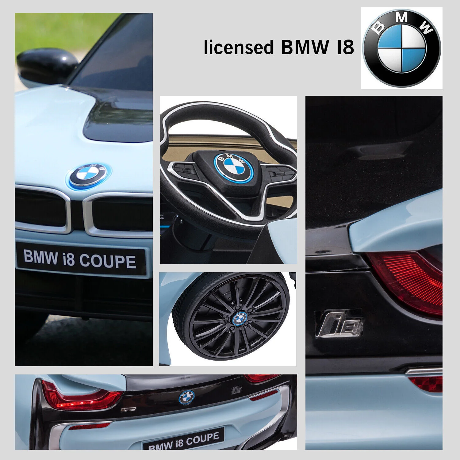 Licensed BMW i8 Style 12V Electric Ride-On Car for Kids with Remote Control, MP3 Player, and LED Lights - Image 16