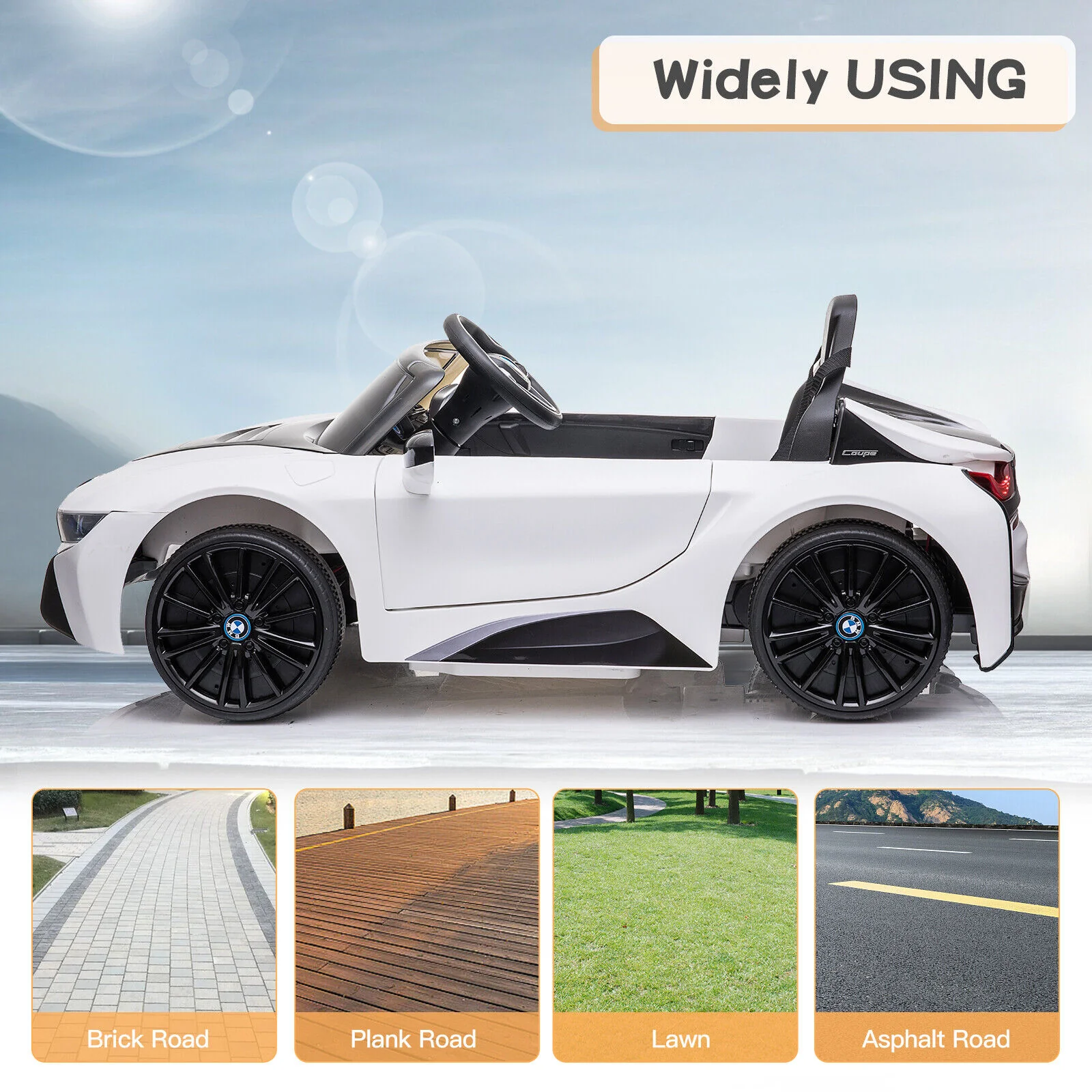 Licensed BMW i8 Style Electric Ride-On Car for Kids with Remote Control and LED MP3 Player - Image 4