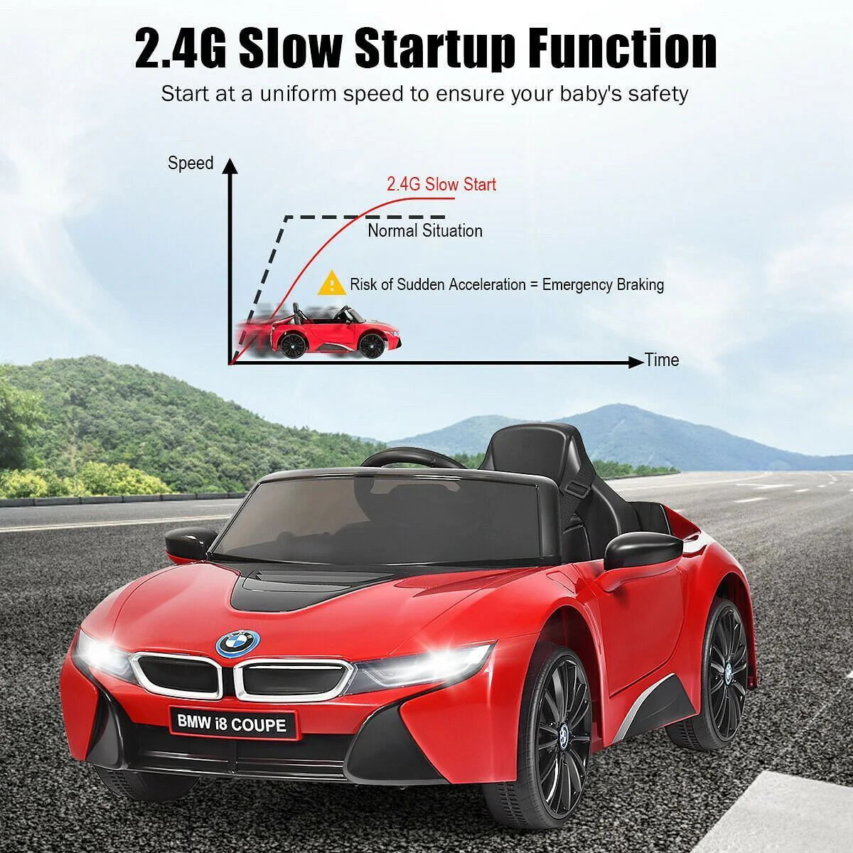 Licensed BMW Kids Ride On Car with Remote Control in Red - 12V Power - Image 6
