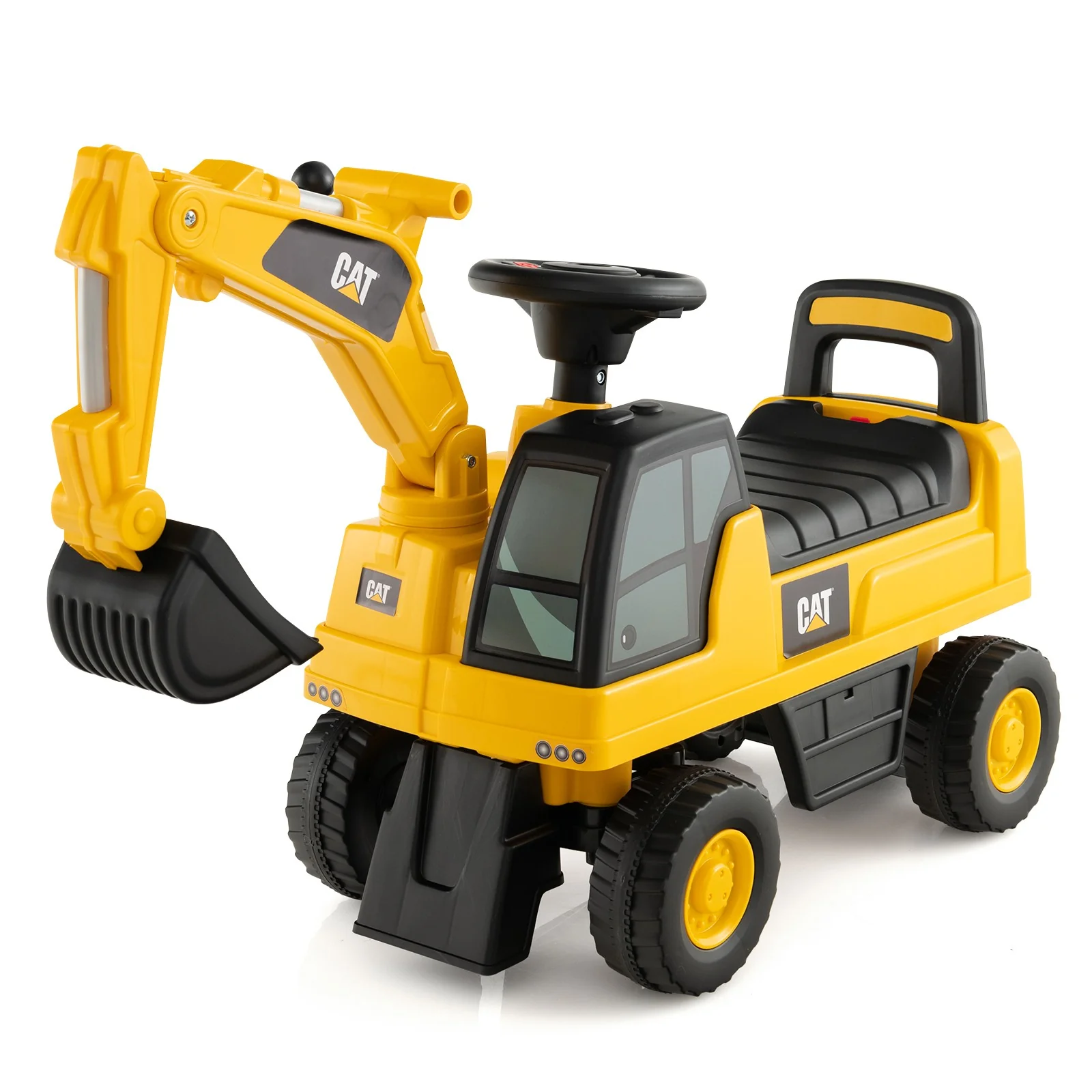 Kids Ride-On Caterpillar Excavator Toy with Digging Bucket and Storage Compartment - Image 11