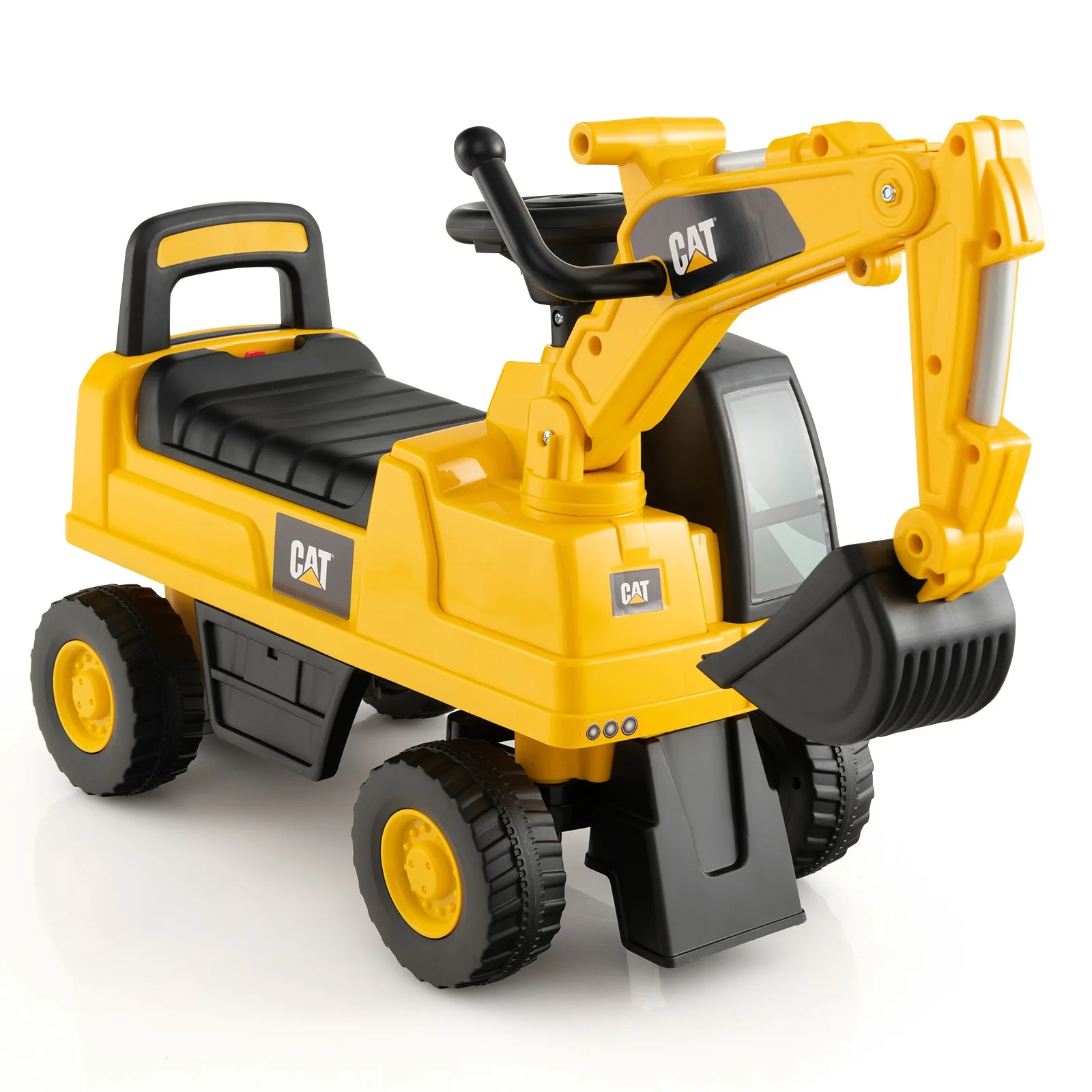 Licensed Caterpillar Kids Ride-On Excavator with Rotatable Digging Bucket and Storage - Image 10