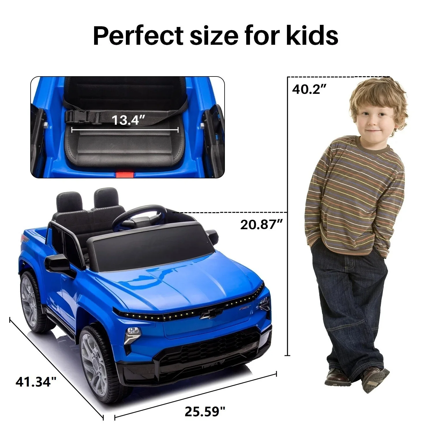 12V Licensed Chevrolet Silverado Electric Ride-On Truck with Remote for Kids - Image 7