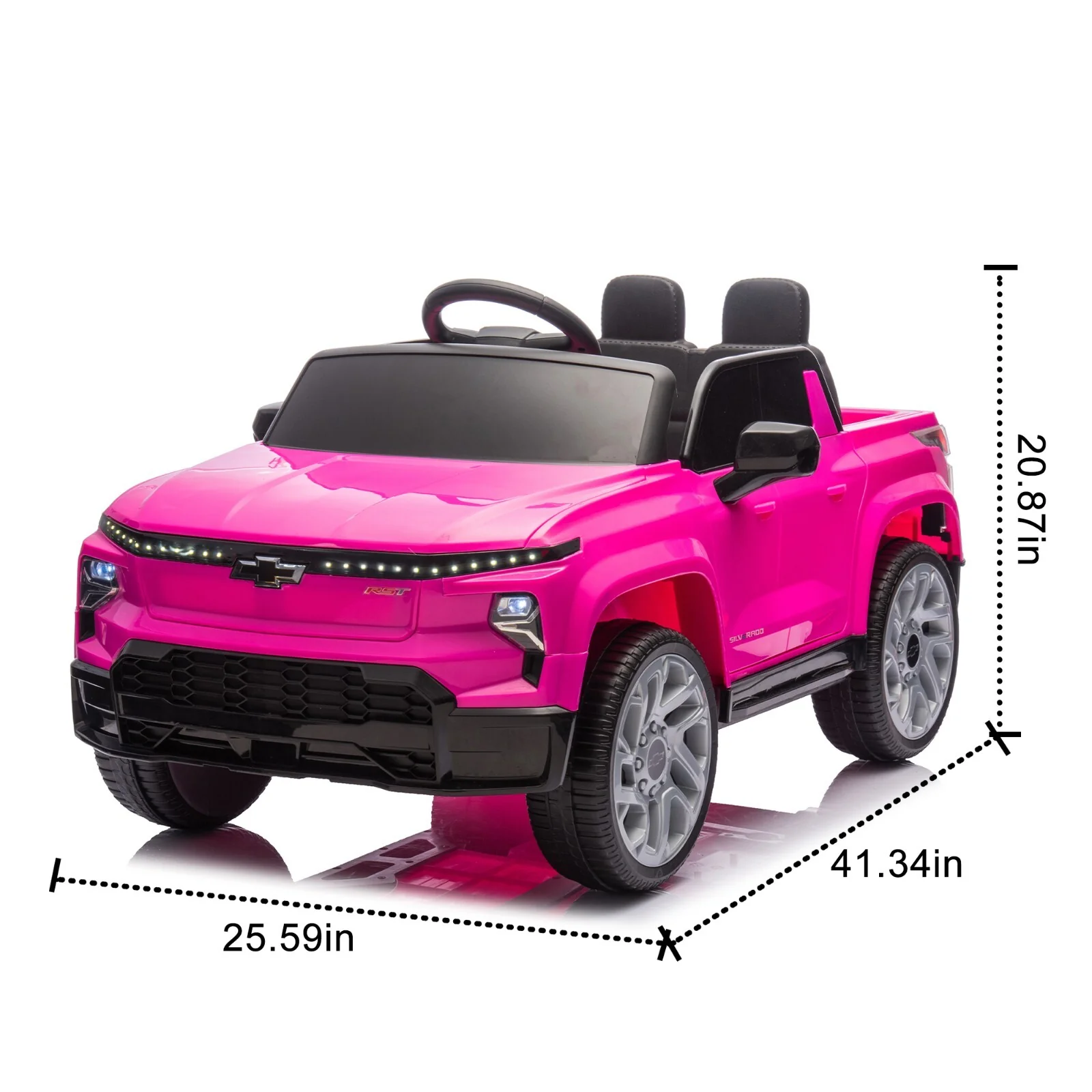 Chevrolet Silverado 12V Ride-On Truck with Remote Control and 4 Wheels for Kids - Image 16