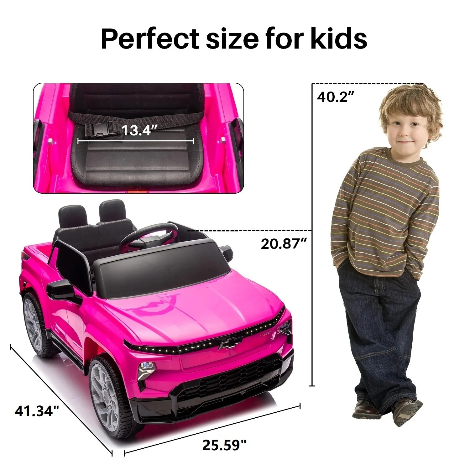 Chevrolet Silverado 12V Ride-On Truck with Remote Control and 4 Wheels for Kids - Image 7