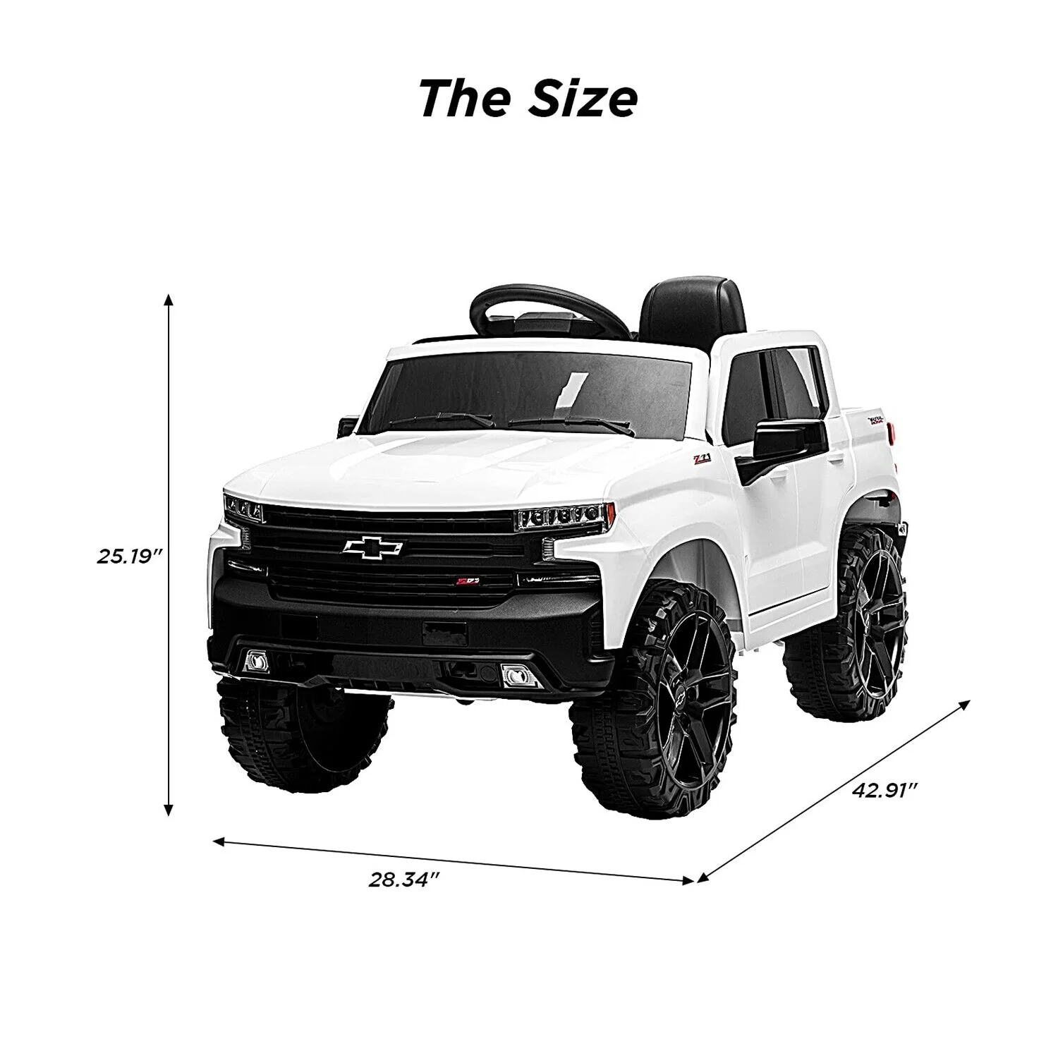 Licensed Chevrolet Silverado GMC Kid's 12V Battery-Powered Ride-On Truck in White - Image 4