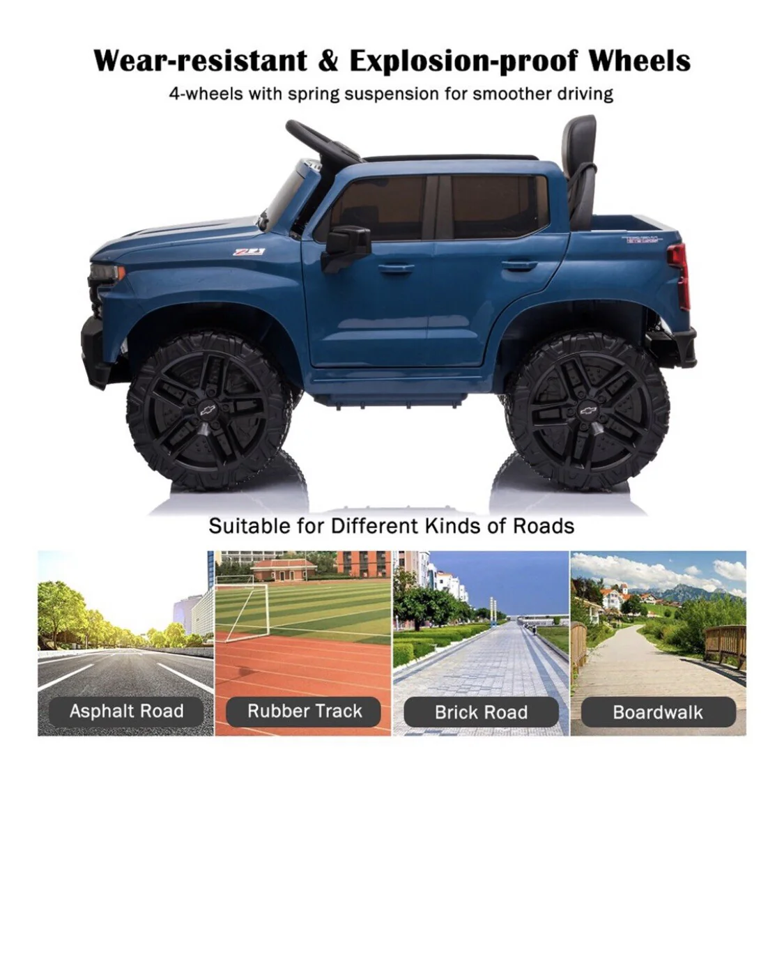 Licensed Chevrolet Silverado 12V Electric Ride-On Truck for Kids with 4 Wheels - Image 7