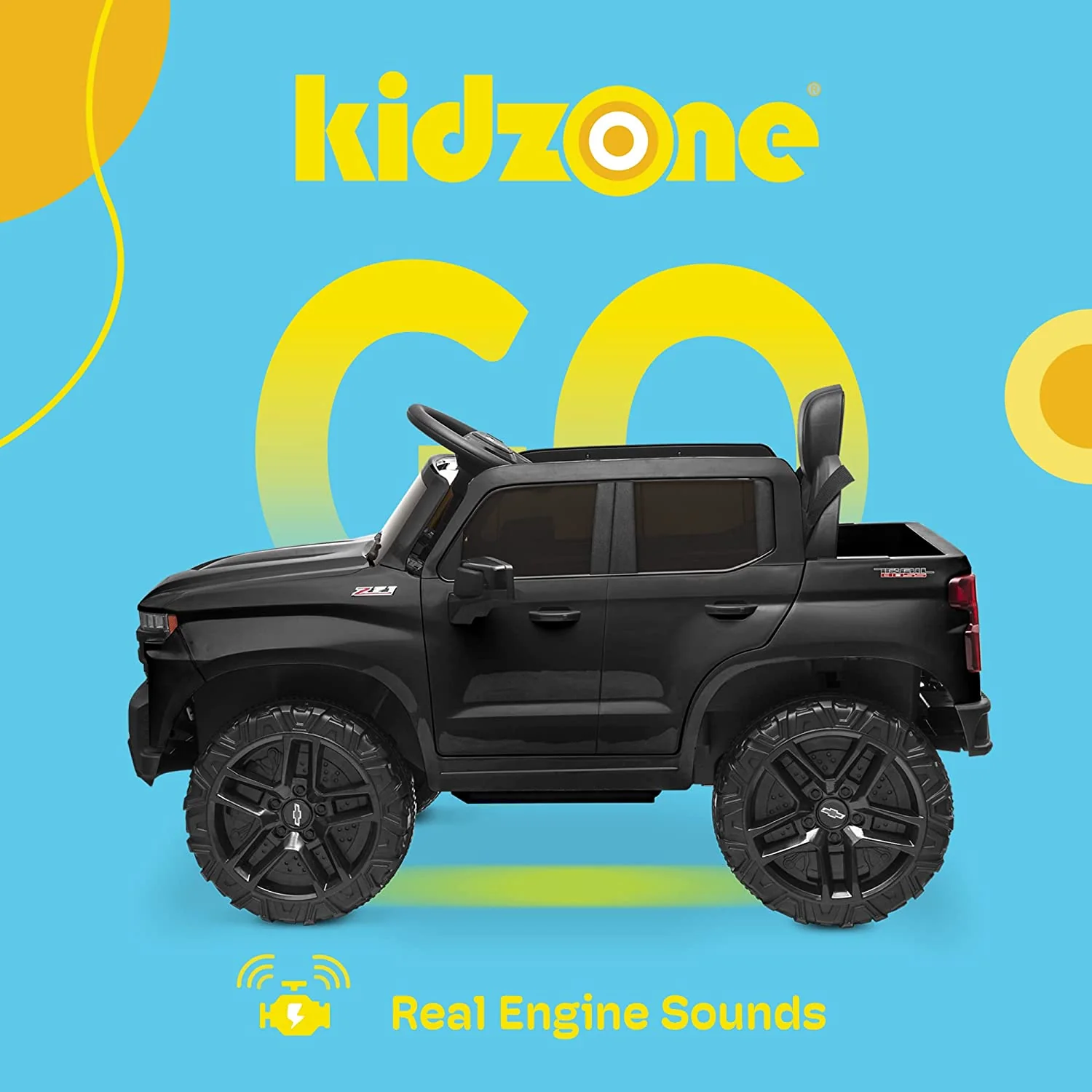 Licensed Chevrolet Silverado Trail Boss LT Kids Ride-On Truck - 12V Battery Powered - Image 3