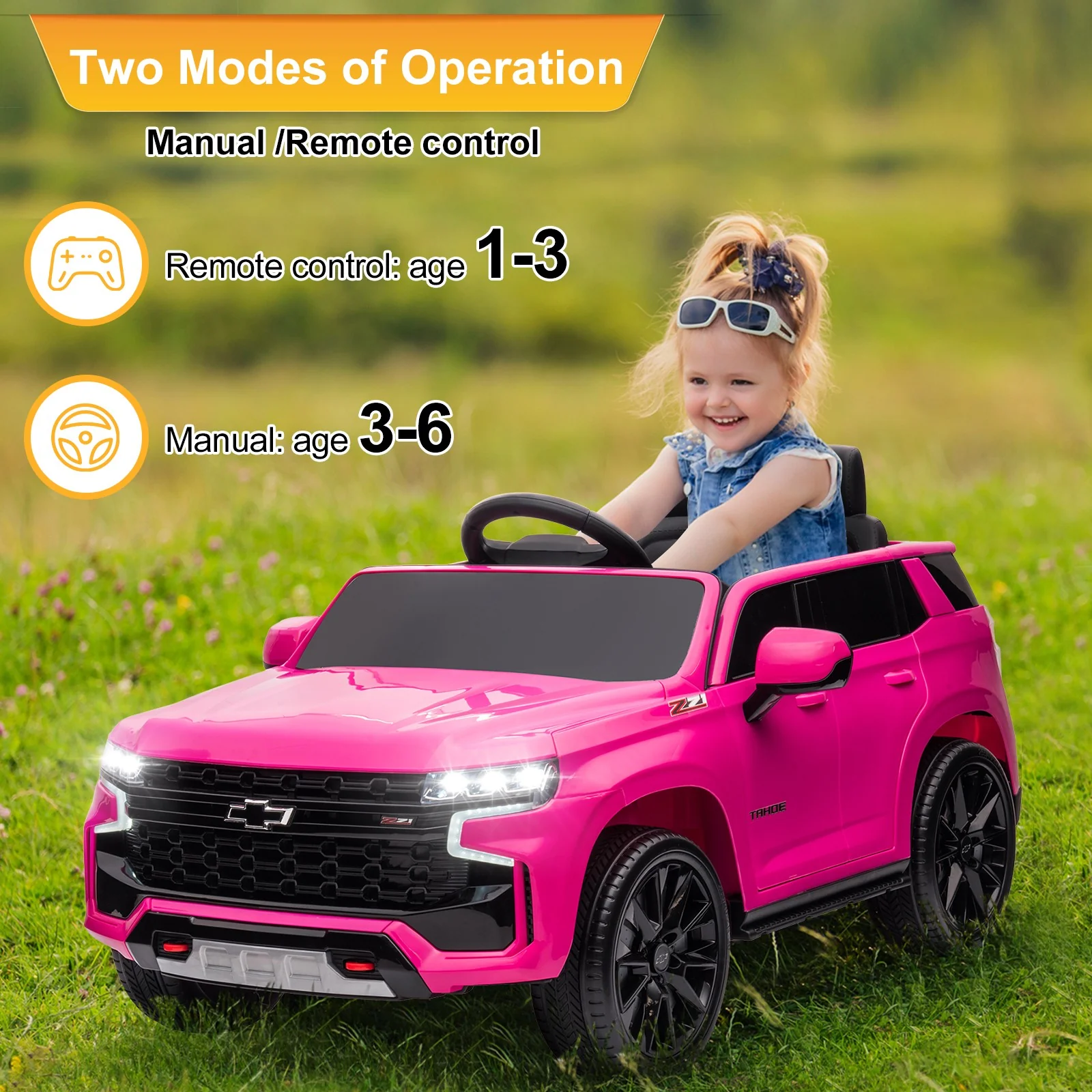 Chevrolet Tahoe Licensed Ride-On Car Toy with Remote Control, 3 Speeds, LED Lights, and Music - Image 9