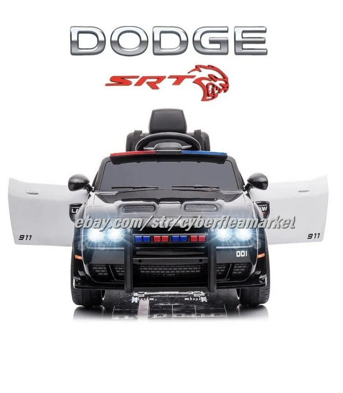 12V Licensed Dodge Challenger SRT Hellcat Police Ride-On Car for Kids with Remote Control - Image 15