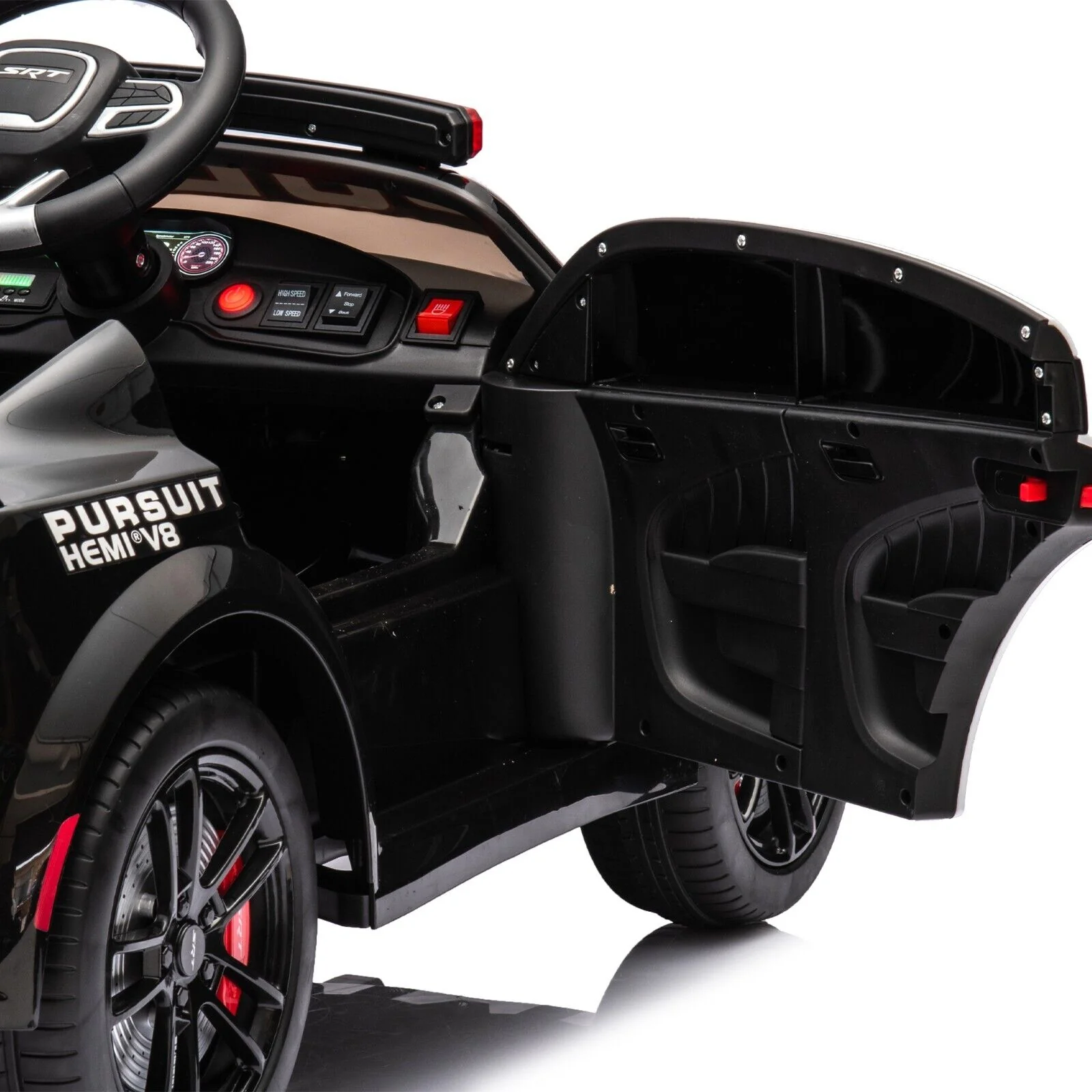 12V Licensed Dodge Charger Kids Ride-On Police Car with Parental Remote Control - Image 8