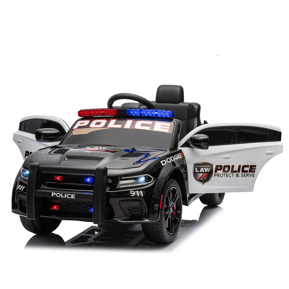 12V Licensed Dodge Charger Kids Ride-On Police Car with Parental Remote Control and Safety Features - Image 11