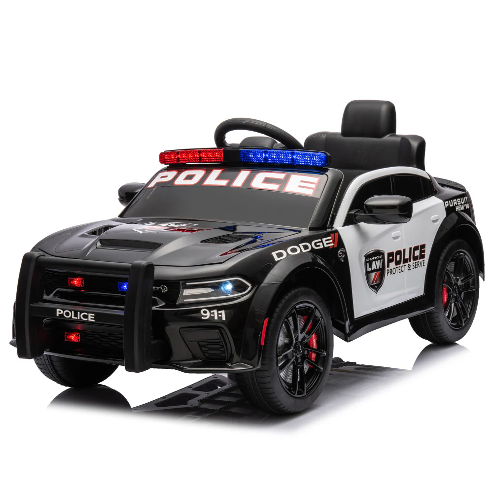 12V Licensed Dodge Charger Kids Ride-On Police Car with Parental Remote Control and Safety Features - Image 4