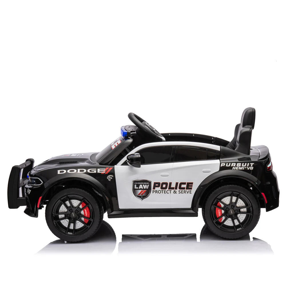 12V Licensed Dodge Charger Kids Ride-On Police Car with Parental Remote Control and Safety Features - Image 7