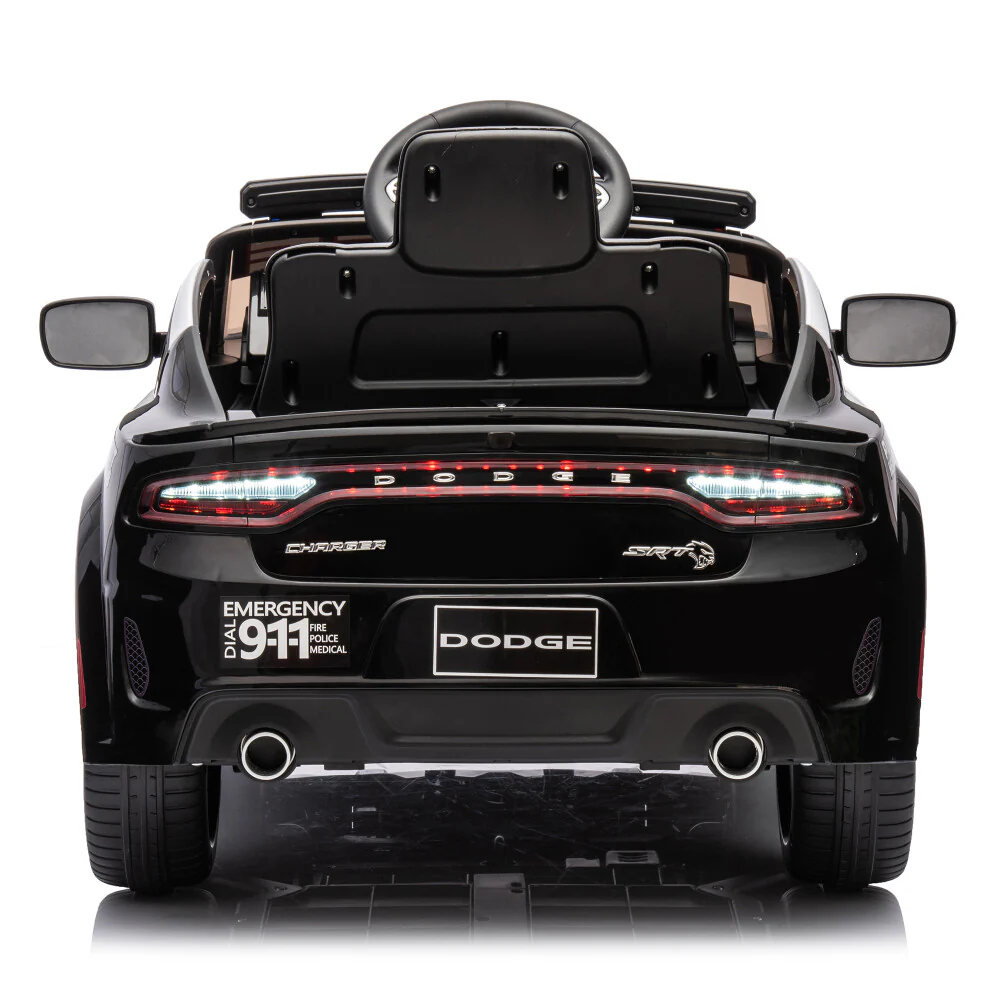 12V Licensed Dodge Charger Kids Ride-On Police Car with Parental Remote Control and Safety Features - Image 9