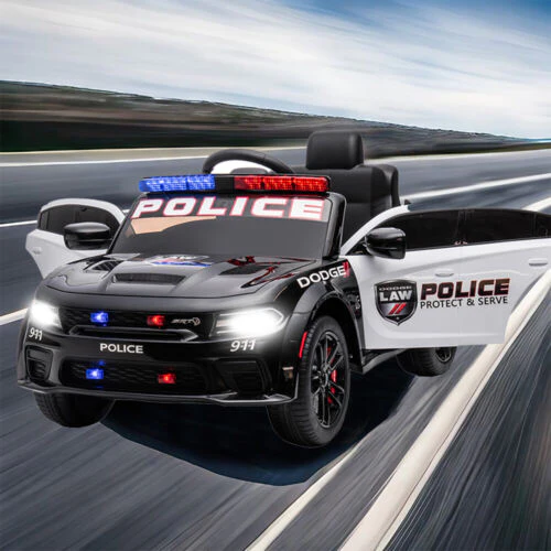 Licensed Dodge Charger Police Sports Car for Kids with LED Lights, USB and MP3 Capabilities - 12V - Image 3