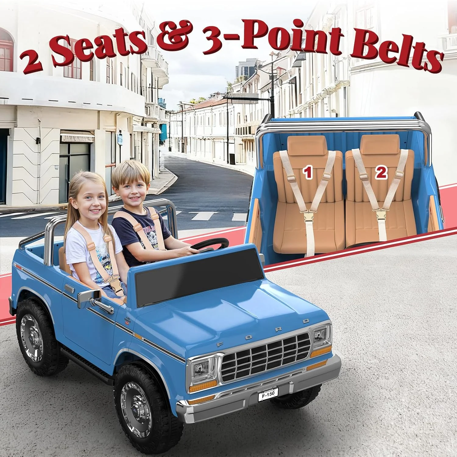 Ford F-150 24V Dual-Seater Electric Ride-On Car for Children with 4X100W Motors - Image 4