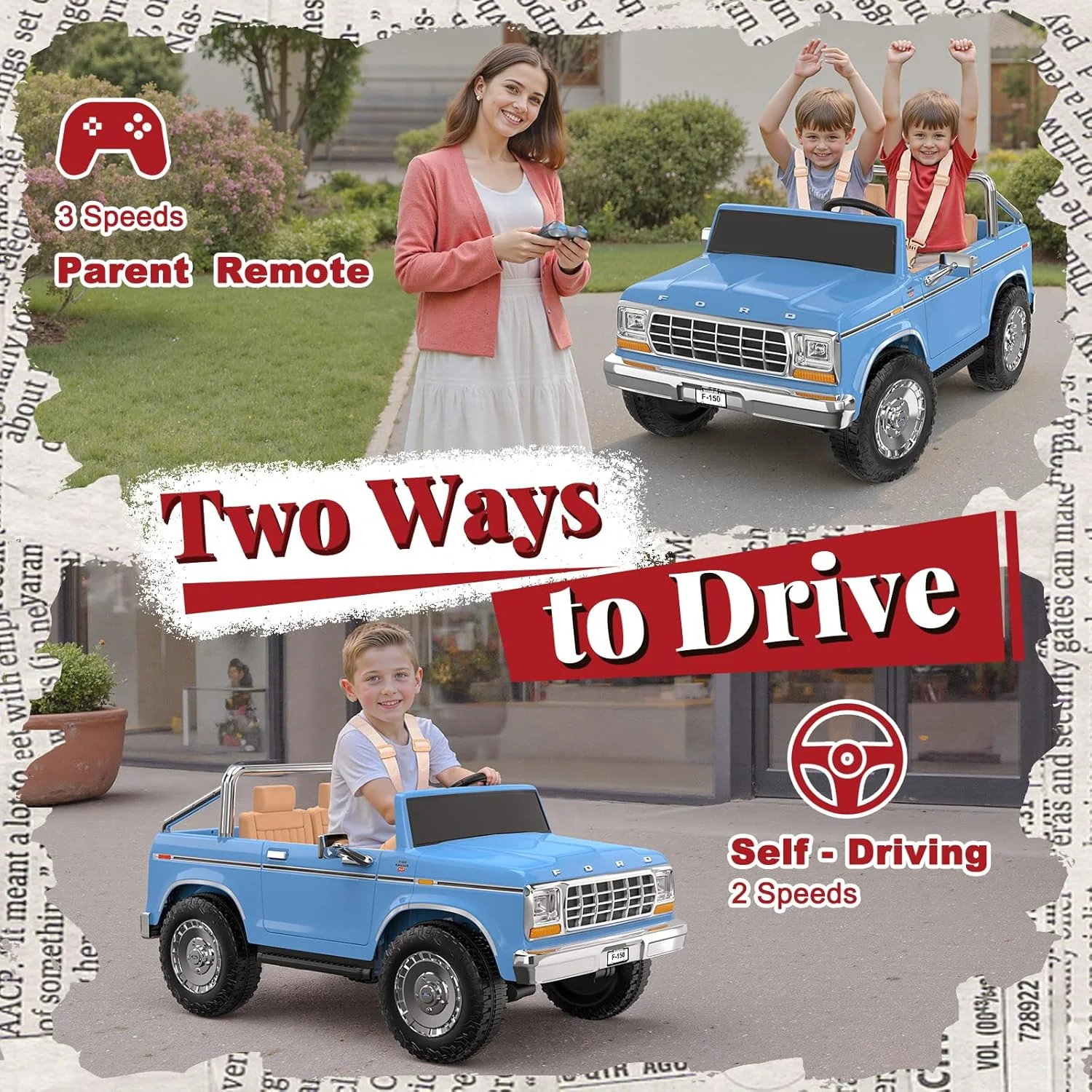Ford F-150 24V Dual-Seater Electric Ride-On Car for Children with 4X100W Motors - Image 5