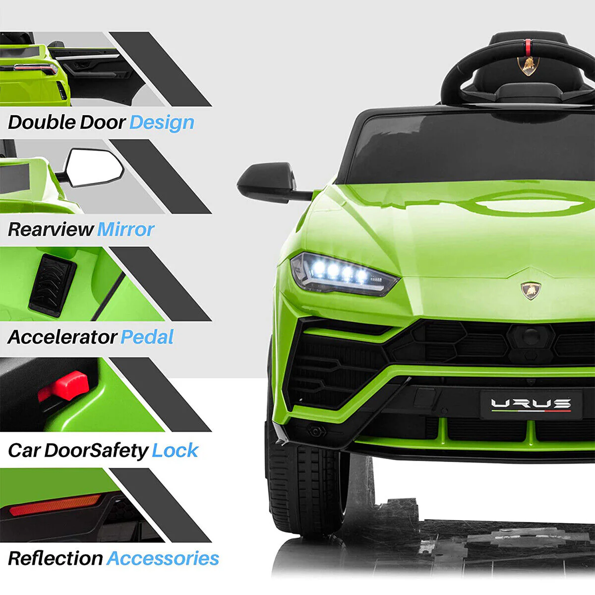 Licensed Lamborghini 12V Ride-On Car with Remote Control, LED Lights, and MP3 Player - Image 6