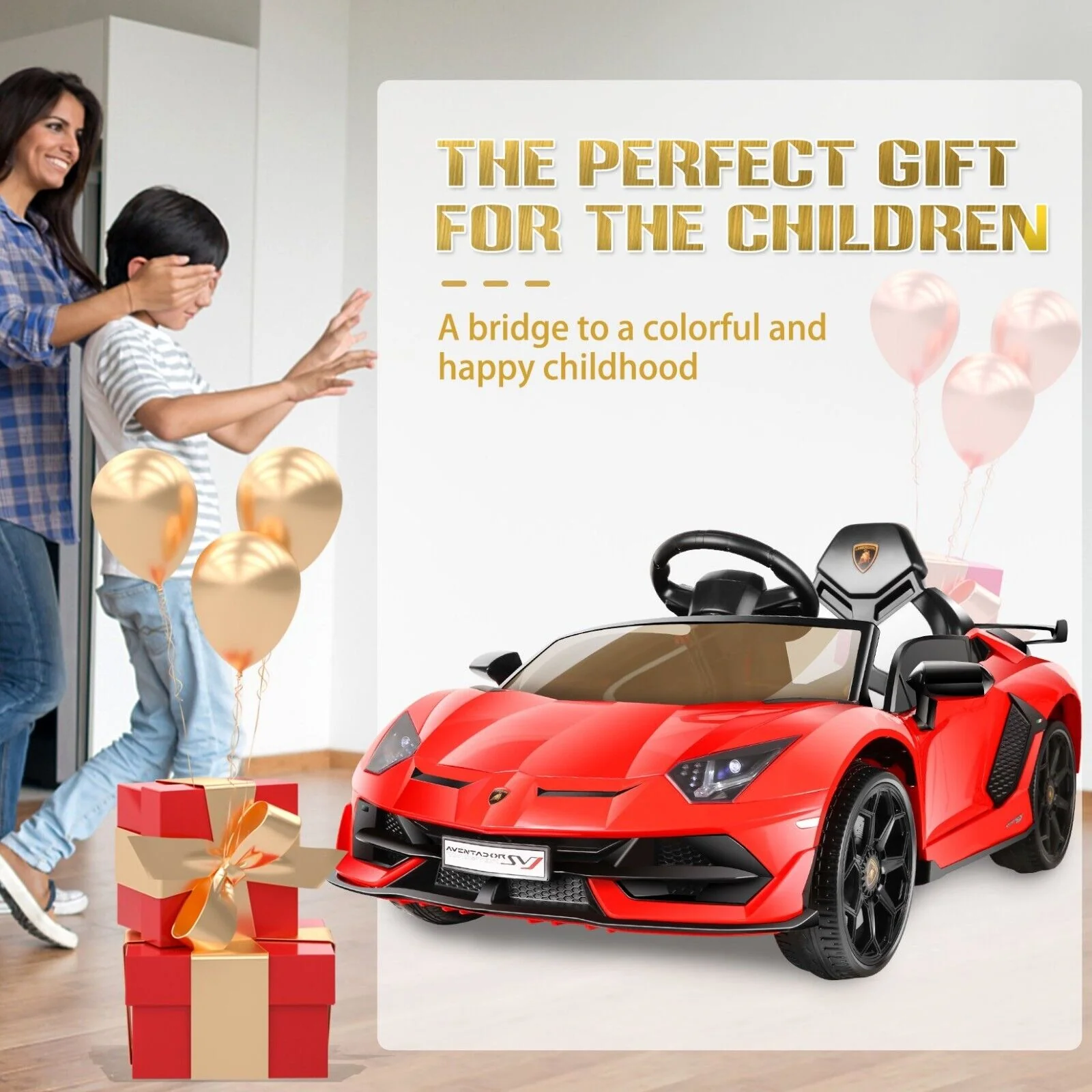 Licensed Lamborghini 70W Electric Ride-On Car with Hydraulic Doors for Kids - Image 13