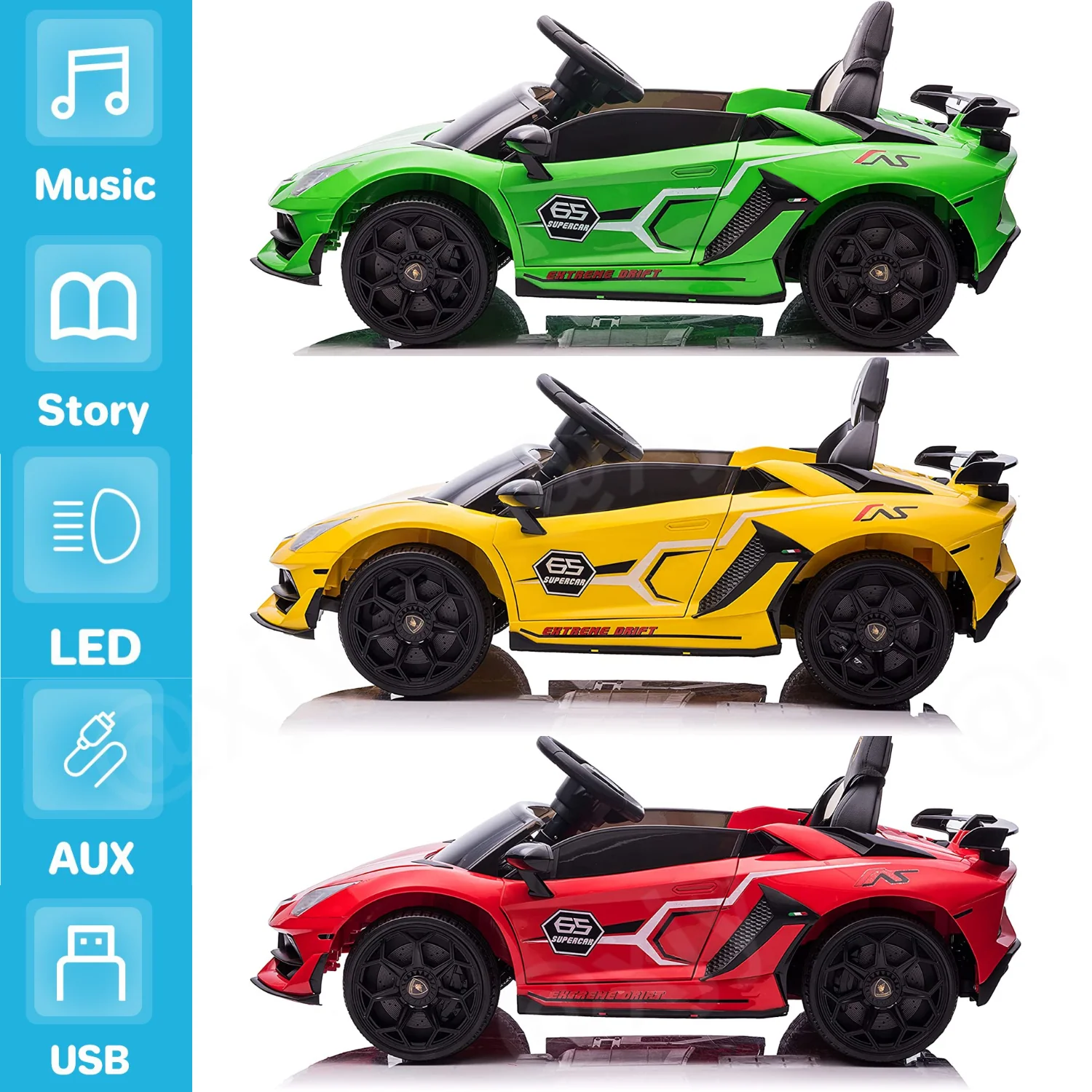 Licensed Lamborghini Aventador 12V Battery Powered Ride-On Car for Kids - Perfect Gift for Young Car Enthusiasts! - Image 4