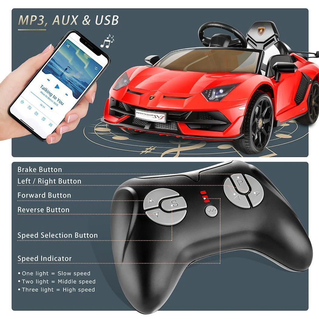 Licensed Lamborghini Electric Ride-On Car for Kids with Remote Control - Image 9
