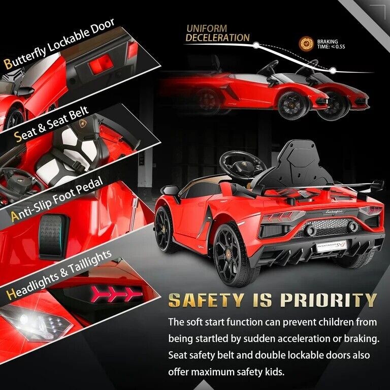 Licensed Lamborghini Electric Ride-On Car for Kids with Remote Control, MP3 and USB Connectivity - Image 29