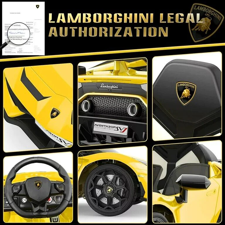 Licensed Lamborghini Electric Ride-On Car for Kids with Remote Control, MP3 and USB Connectivity - Image 55