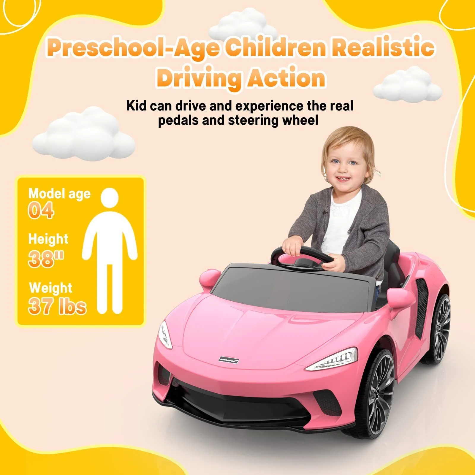 Licensed Lamborghini McLaren 12V Electric Ride-On Car for Kids with Remote Control - Image 55