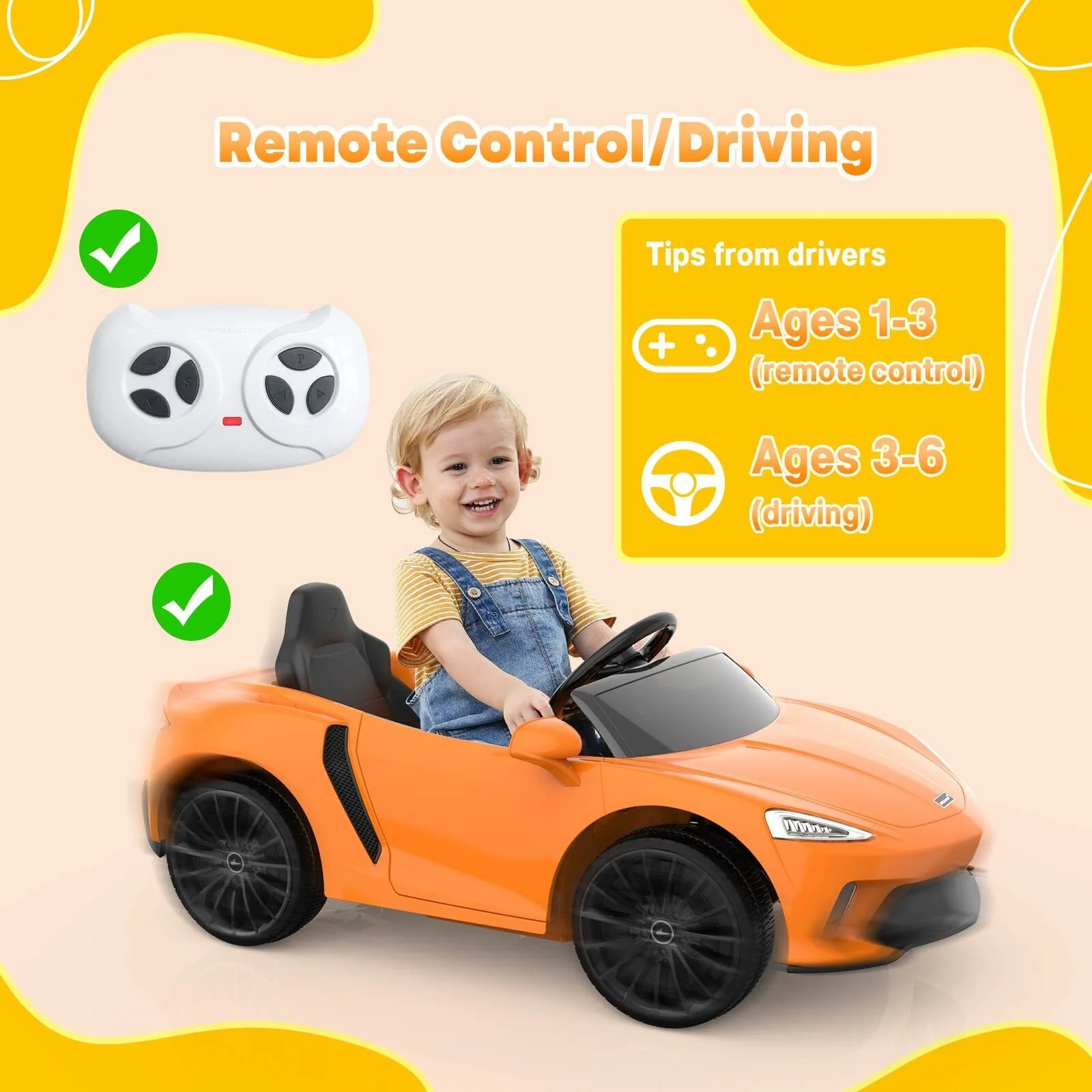 Licensed Lamborghini McLaren 12V Electric Ride-On Car for Kids with Remote Control - Image 64
