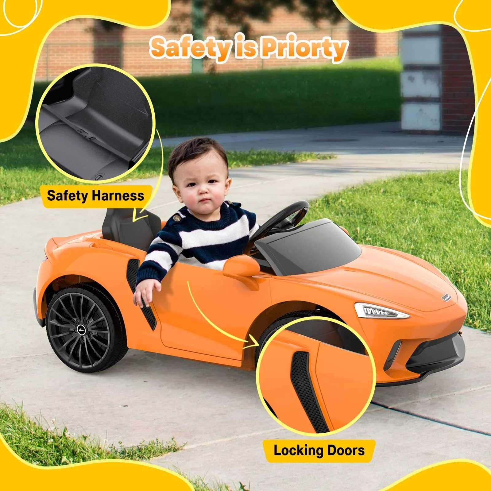 Licensed Lamborghini McLaren 12V Electric Ride-On Car for Kids with Remote Control - Image 65