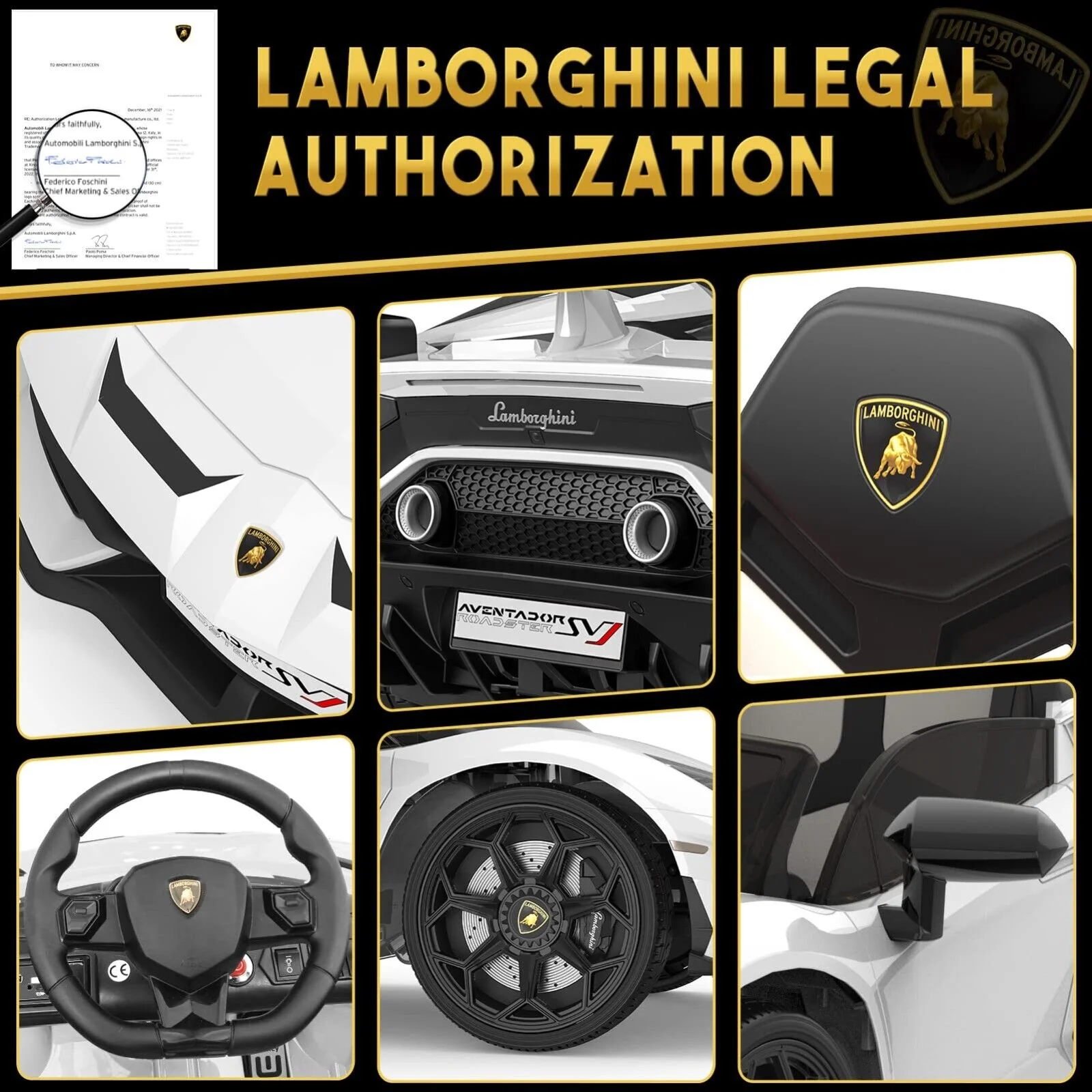 Licensed Lamborghini McLaren 12V Electric Ride-On Car for Kids with Remote Control - Image 8