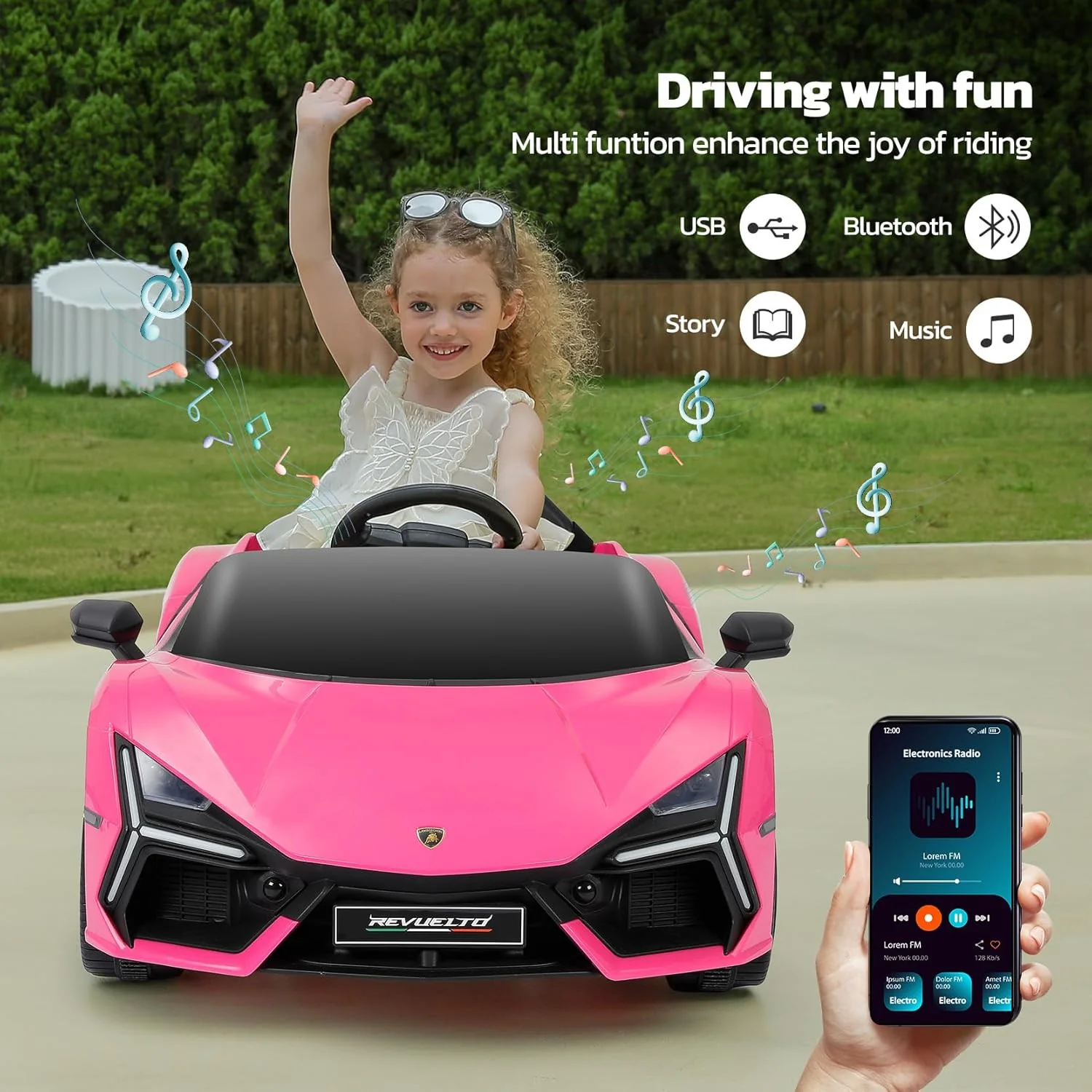 Licensed Lamborghini Electric Ride-On Car for Kids with Scissor Doors and Remote Control - Image 5