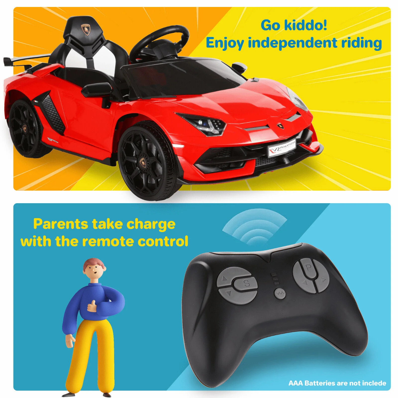 Licensed Lamborghini SVJ 12V Battery Powered Electric Ride-On Car for Kids - Image 15