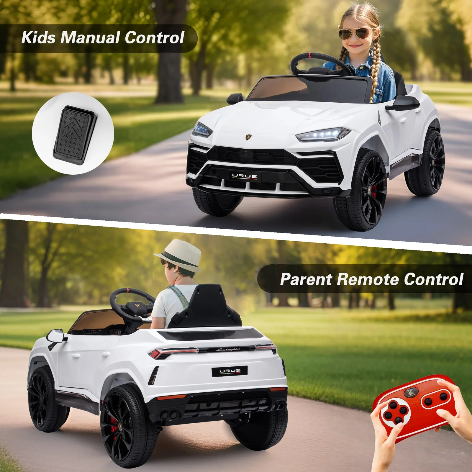 Licensed Lamborghini Urus 12V Battery-Powered Electric Ride-On Truck Toy - Image 4