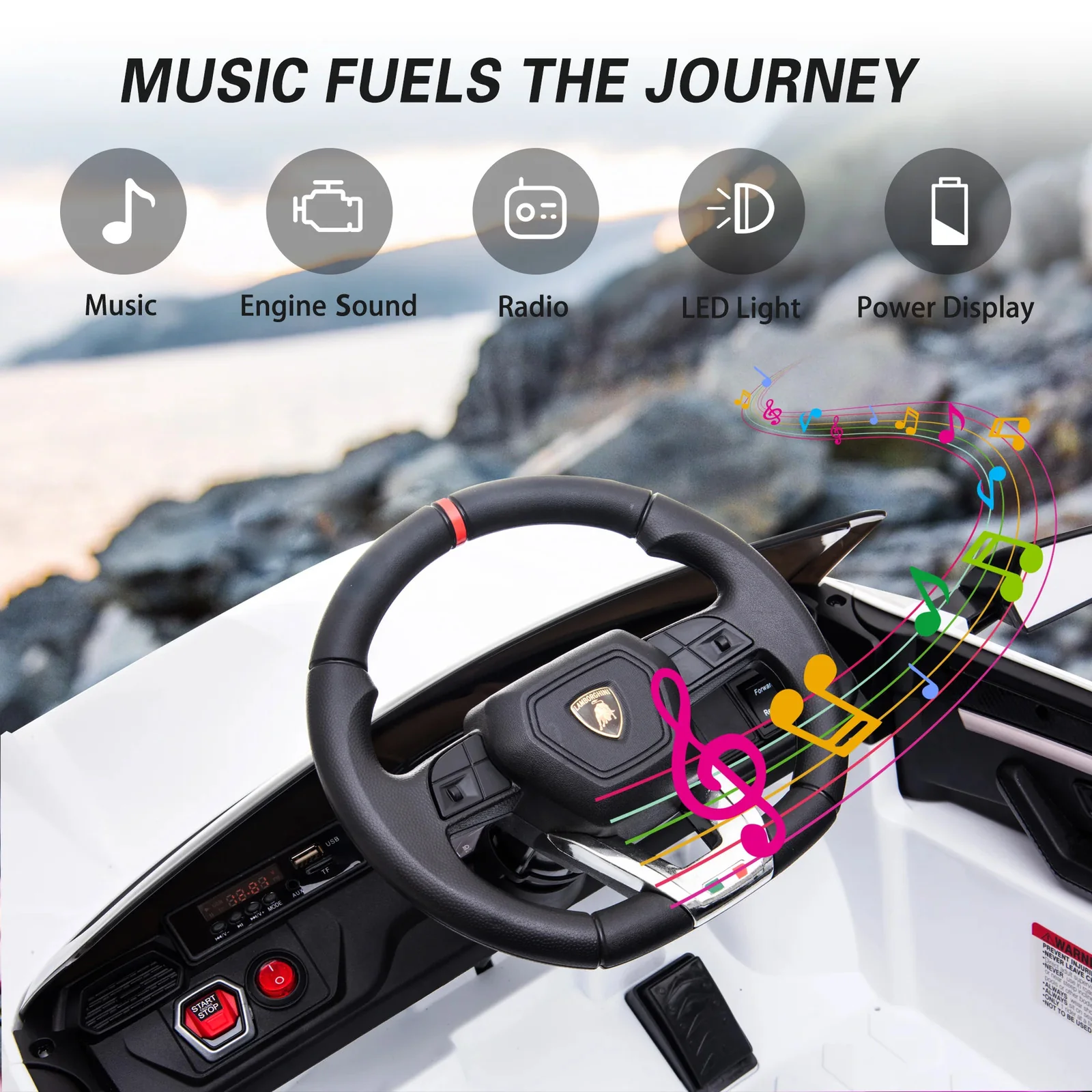 Licensed Lamborghini Urus 12V Battery-Powered Electric Ride-On Truck Toy - Image 6