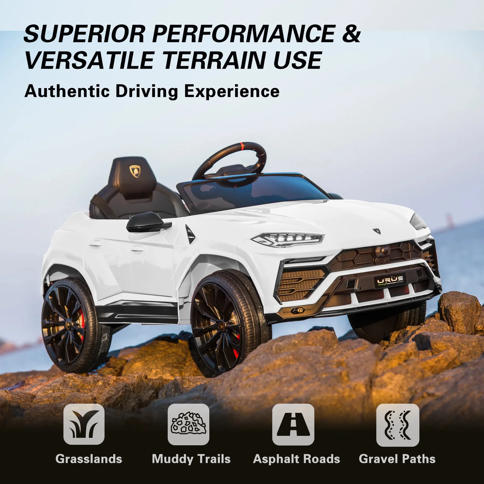 Licensed Lamborghini Urus 12V Battery-Powered Electric Ride-On Truck Toy - Image 7