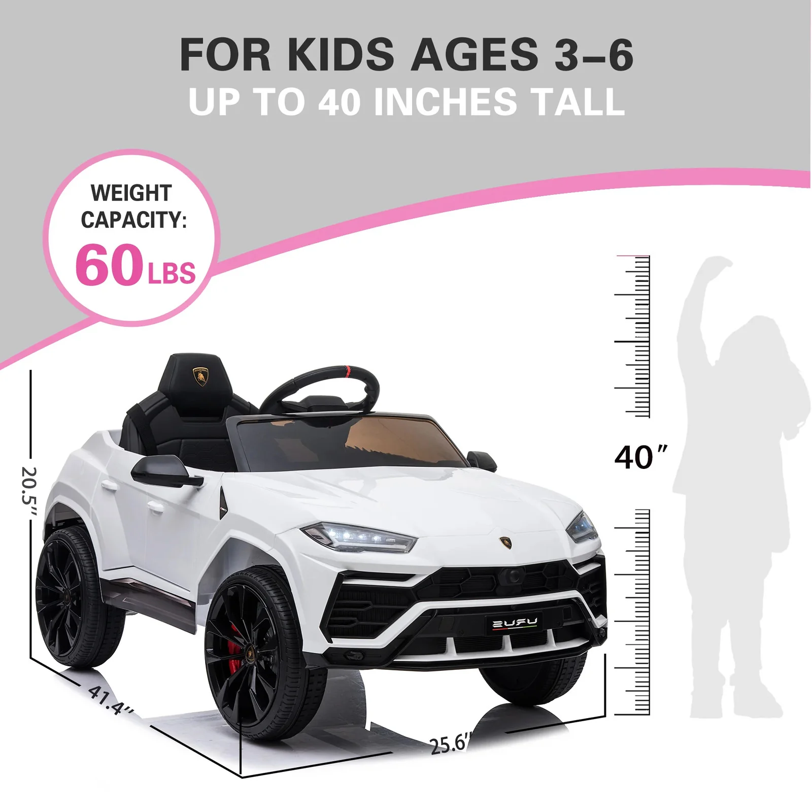 Licensed Lamborghini Urus 12V Battery-Powered Electric Ride-On Truck Toy - Image 8