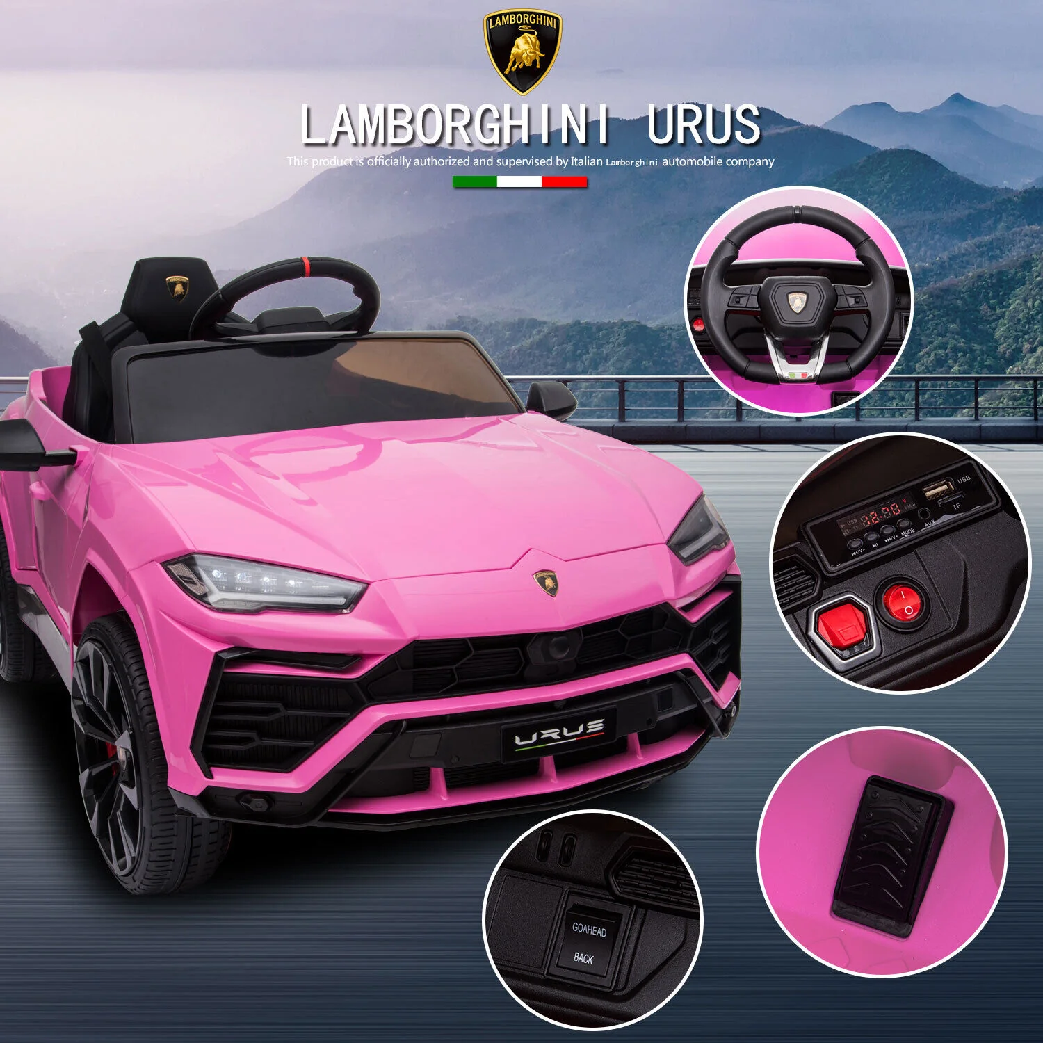 Licensed Lamborghini Urus SUV Ride-On Car for Kids with Remote Control and MP3 Player - 12V - Image 18