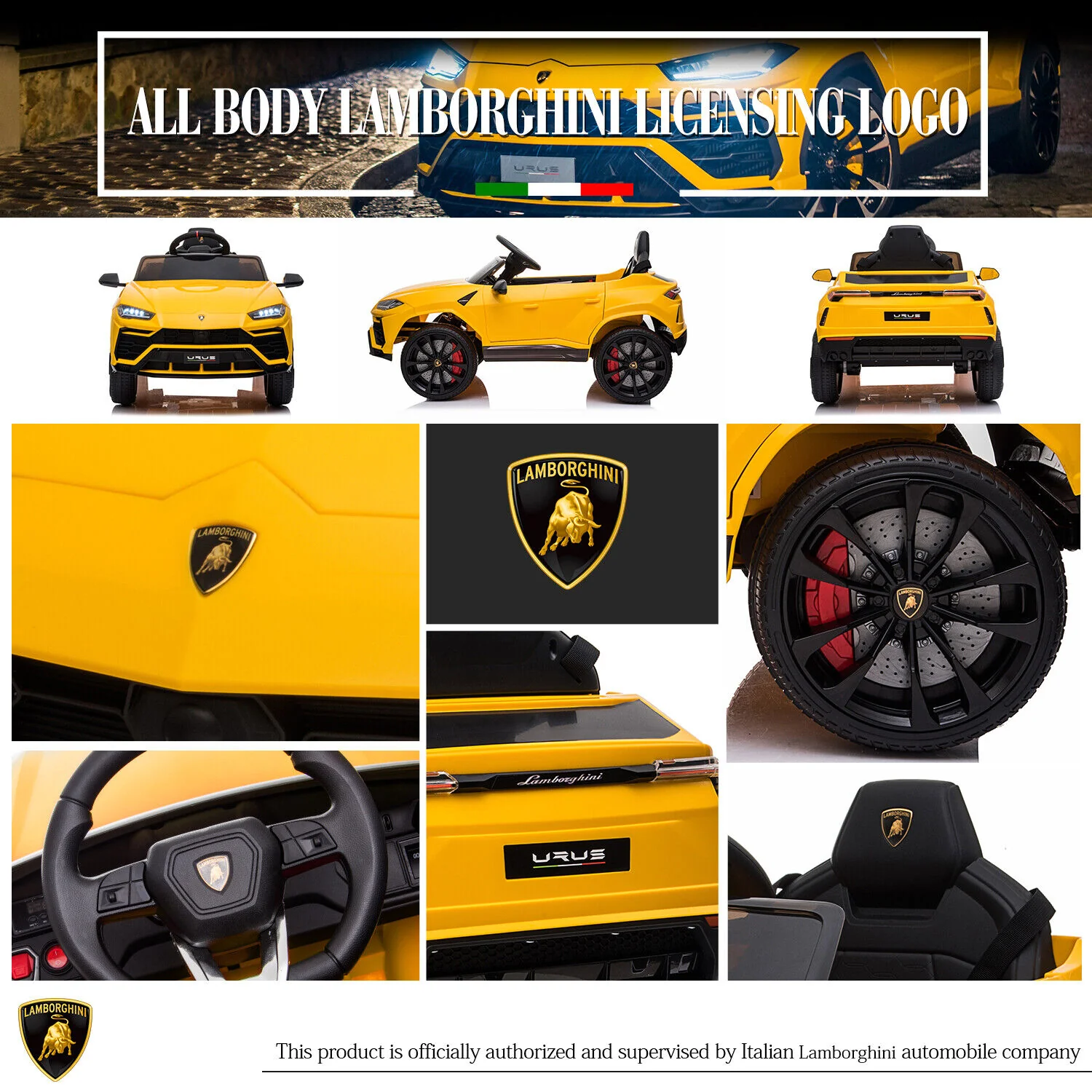 Licensed Lamborghini Urus SUV Ride-On Car for Kids with Remote Control and MP3 Player - 12V - Image 22