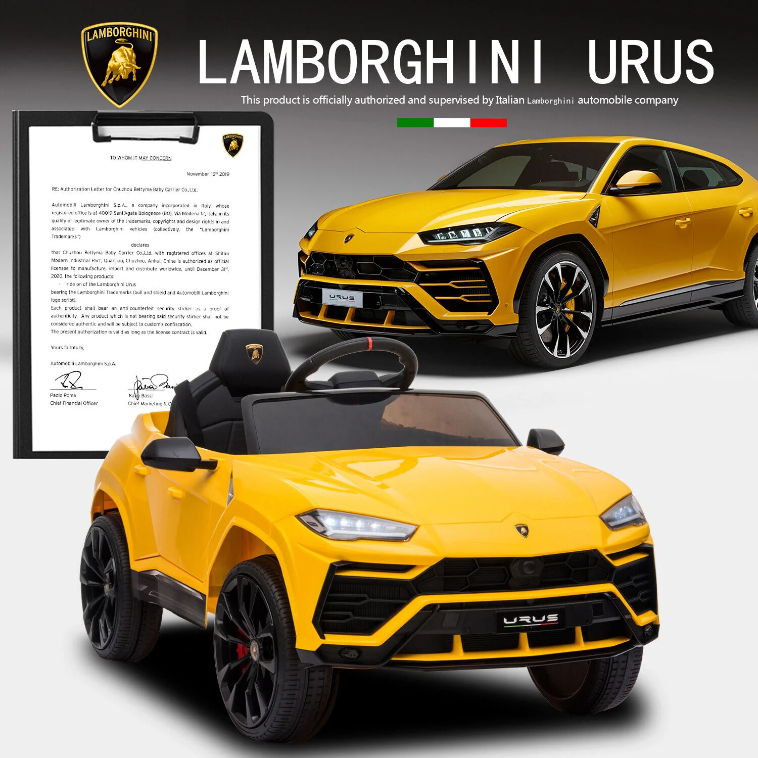 Licensed Lamborghini Urus SUV Ride-On Car for Kids with Remote Control and MP3 Player - 12V - Image 25