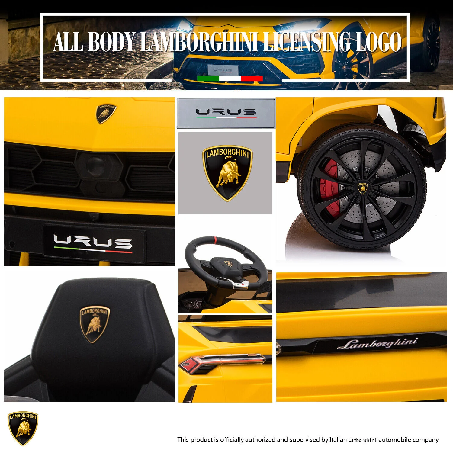 Licensed Lamborghini Urus SUV Ride-On Car for Kids with Remote Control and MP3 Player - 12V - Image 26
