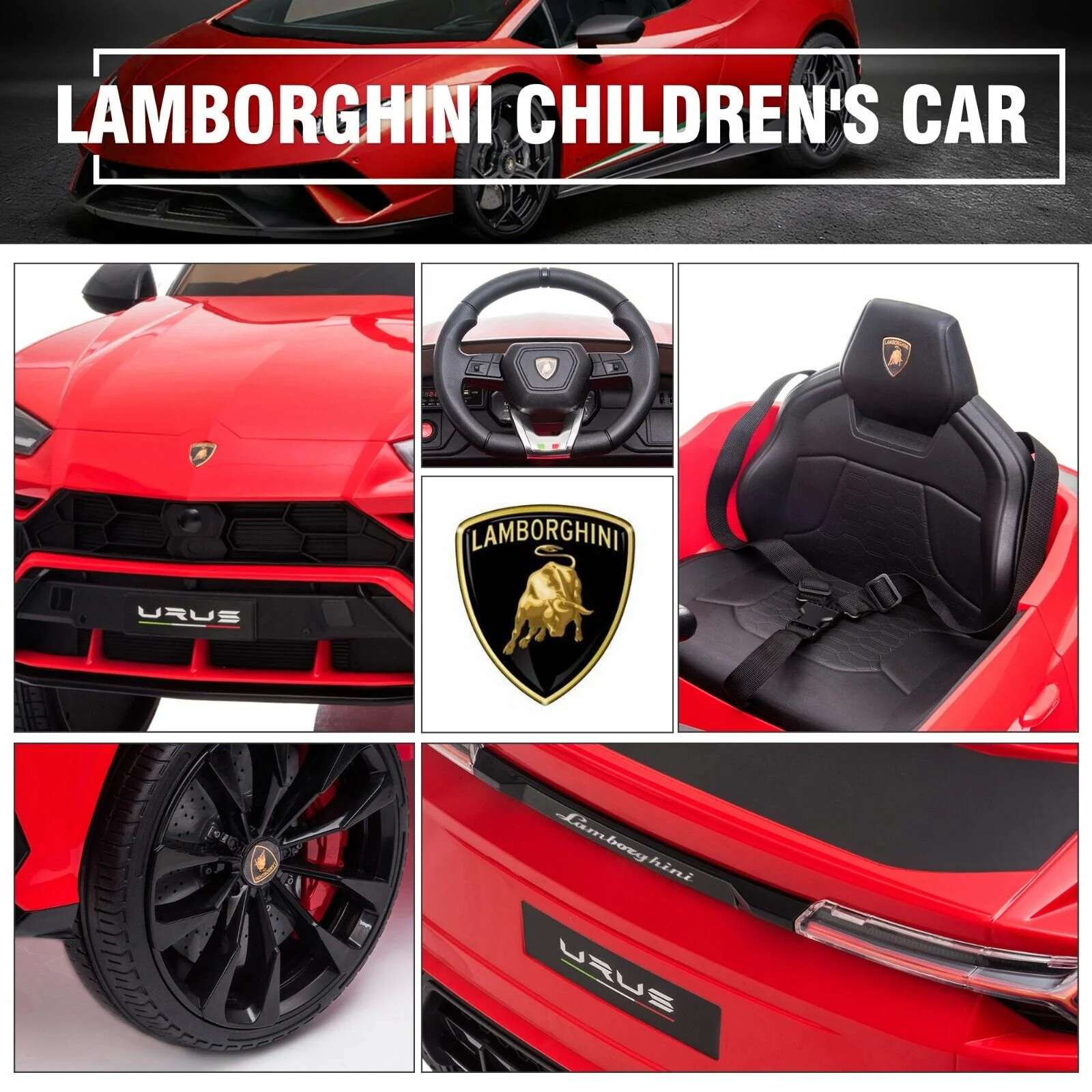 Licensed Lamborghini Urus SUV Ride-On Car for Kids with Remote Control and MP3 Player - 12V - Image 53
