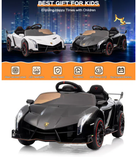 Licensed Lamborghini Veneno 12V Electric Ride-On Car for Kids with Remote Control - Image 2