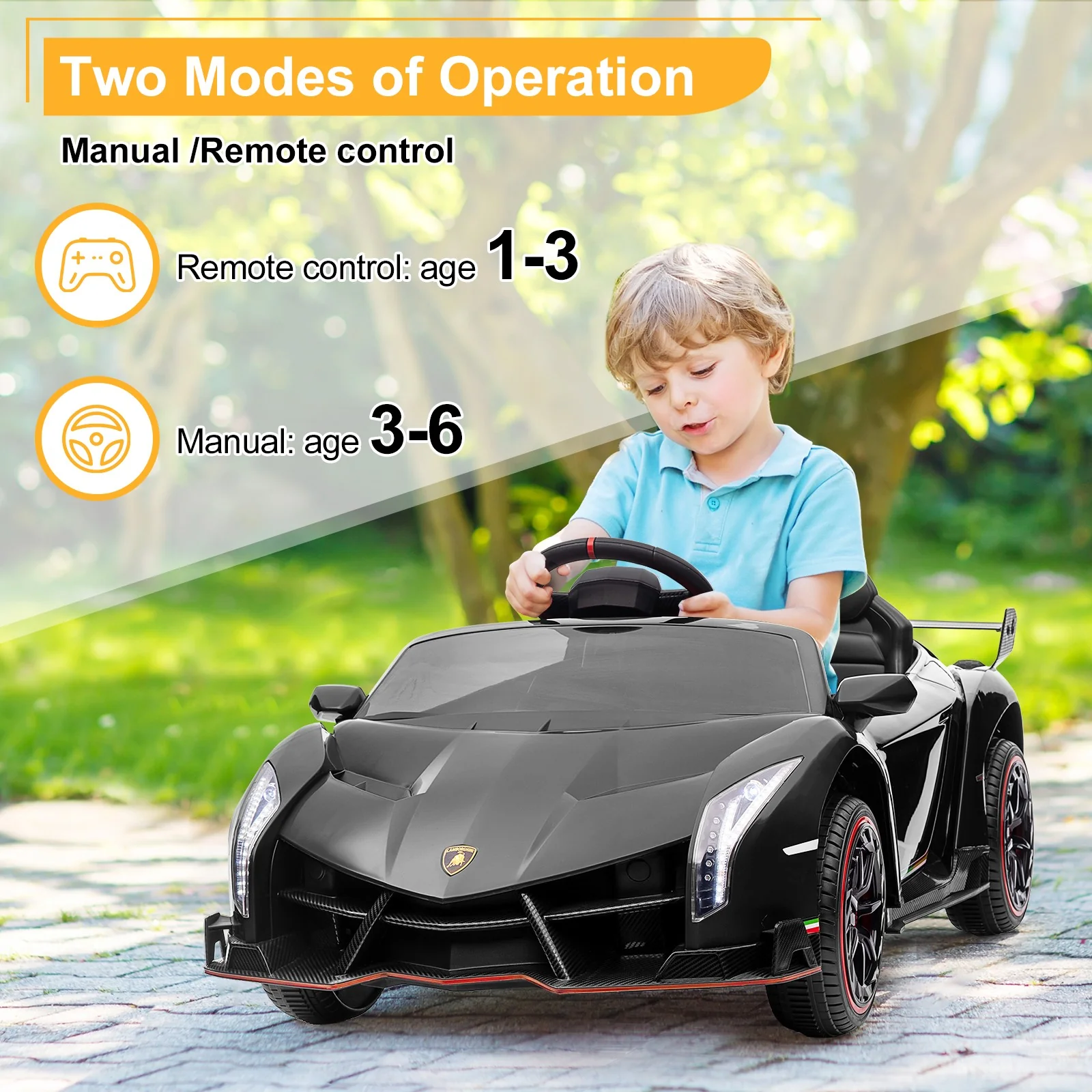 Lamborghini Veneno 12V Electric Ride-On Car for Kids with Remote Control - Image 7