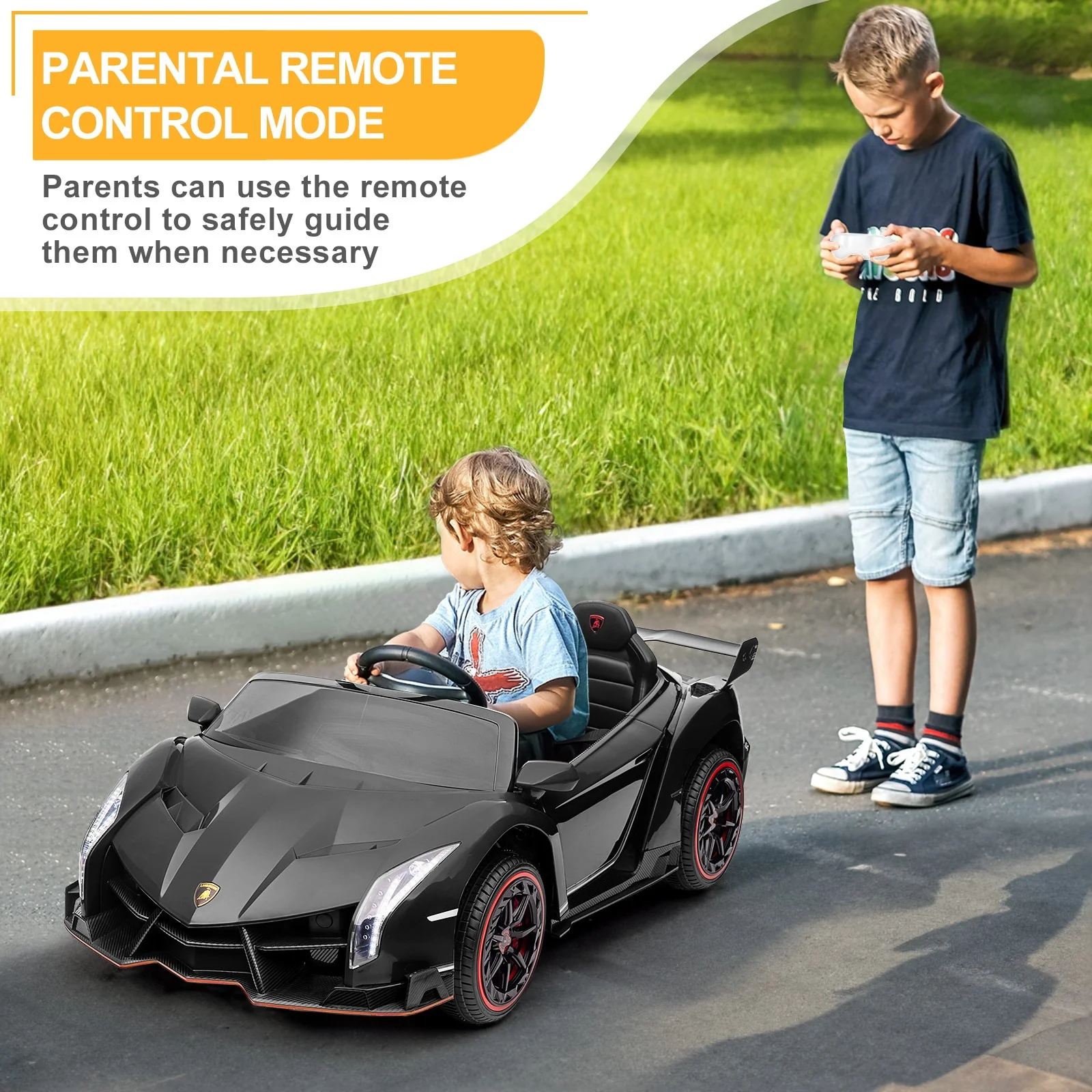 Lamborghini Veneno 12V Electric Ride-On Car for Kids with Remote Control - Image 9