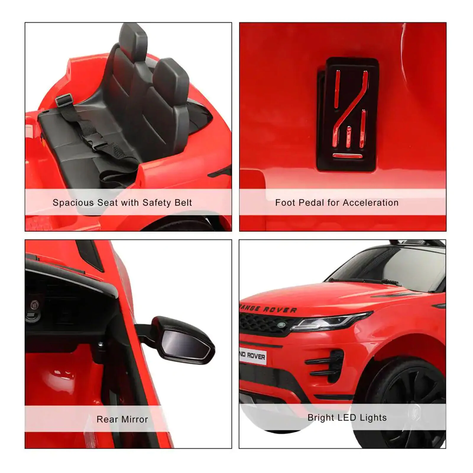Licensed Land Rover 12V Electric Ride-On Toy for Kids, Red (Open Box) - Image 3