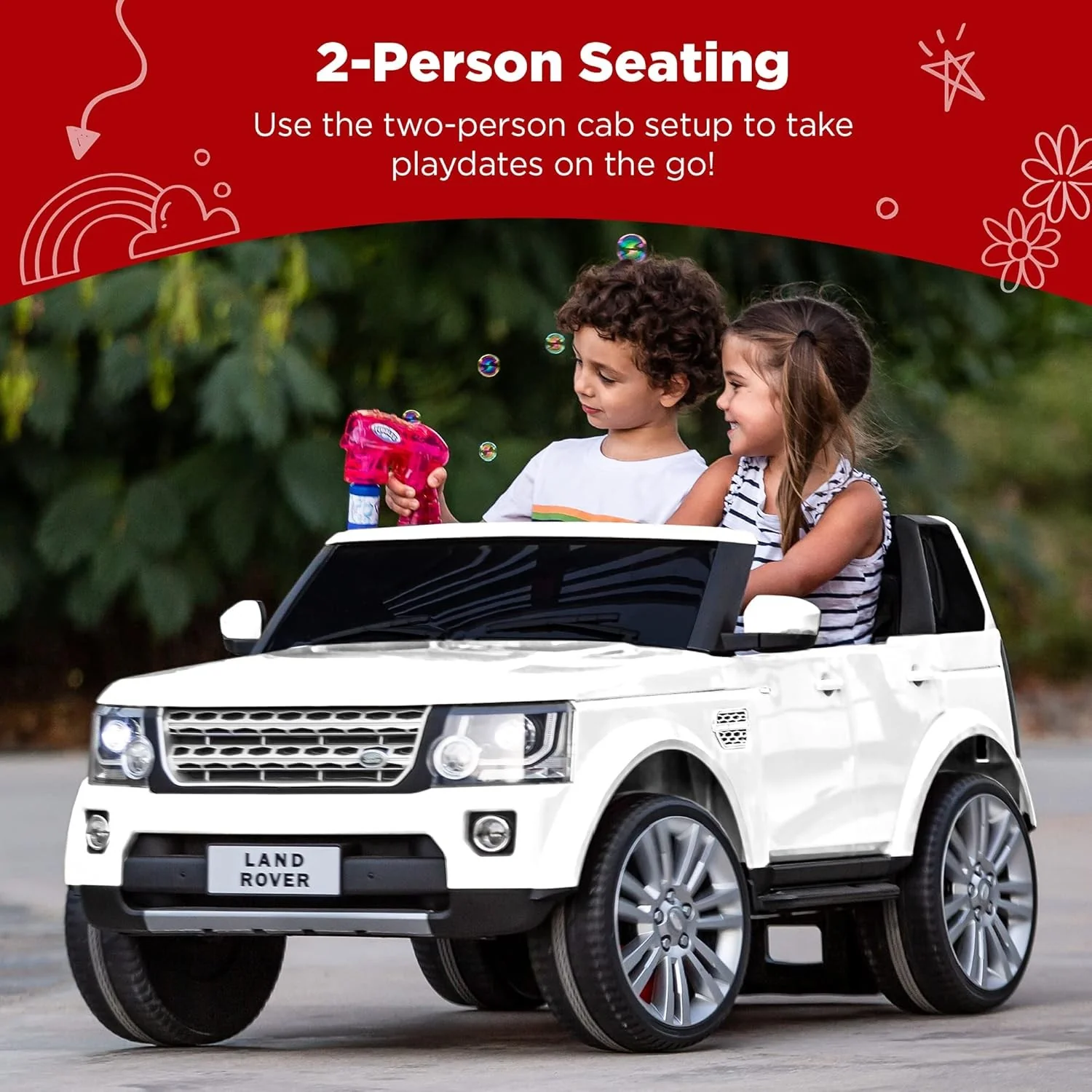 Licensed Land Rover 12V Kids 2-Seater Ride-On Car with MP3 and Remote Control - Image 2