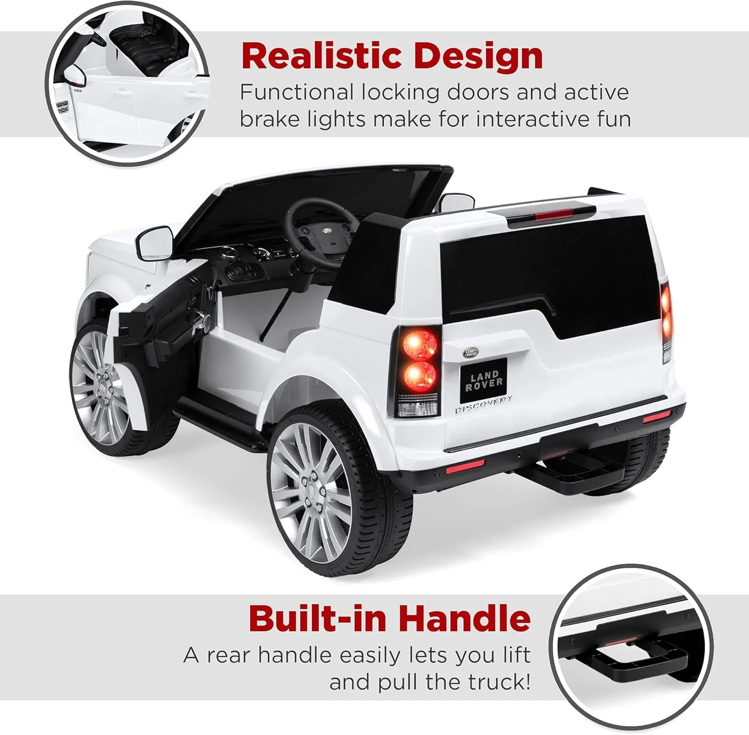 Licensed Land Rover 12V Kids 2-Seater Ride-On Car with MP3 and Remote Control - Image 5
