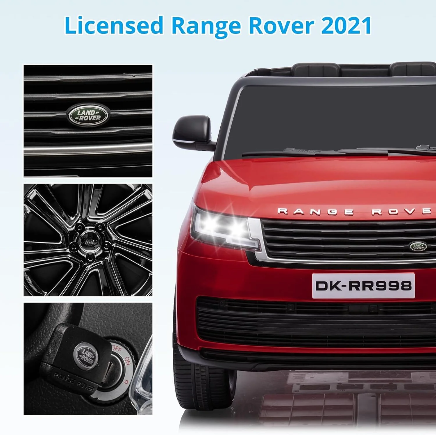 Licensed Land Rover Ride-On Car with Remote Control 2-Seater for Kids Dark Red - Image 6