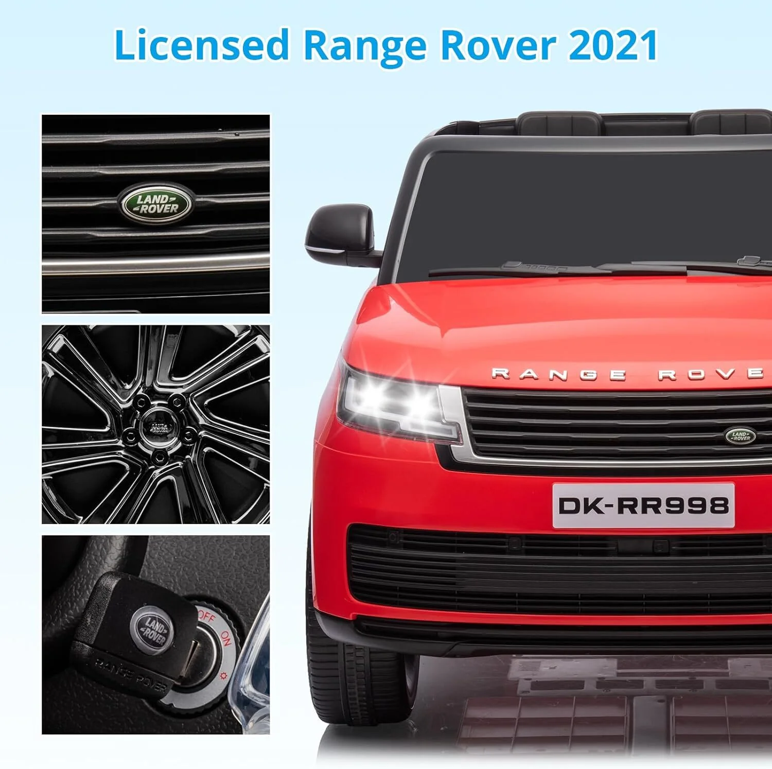 Licensed Land Rover Ride-On Car with Remote Control 2-Seater for Kids Red - Image 6
